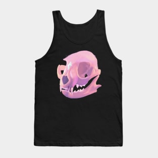 Pink Cat Skull With Crystal Tank Top